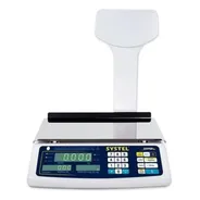 Balanza Comercial Digital Systel Croma Con Batería 31kg Con Mástil 220v Blanco 36.7 cm X 21.7 cm